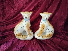 Pair Modern Staffordshire Style Leopards