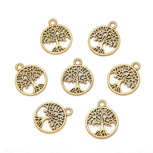 Antique gold charms tree - gold, of