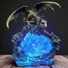 Sweet Dreams Baby Dragon LED Woodland Crystal Cave Geode Den Home Decor Gift
