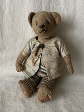 Much loved old antique teddy bear - c1910 - 26cm/10in