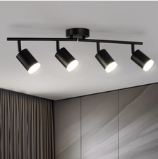 Bojim LED Spotlight Ceiling Light Rotatable, 4 Way Black Ceiling Light 
