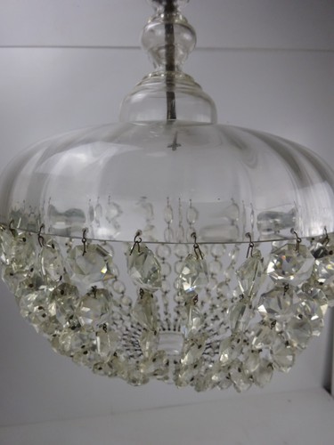 1930s cut glass bag chandelier - cut,