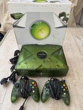 Microsoft Xbox Original Console Crystal Green with 2 Controllers. Boxed
