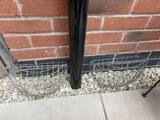 Vintage Metal Hanging Basket Outdoor Wall Planters Garden Cottage Old x 2