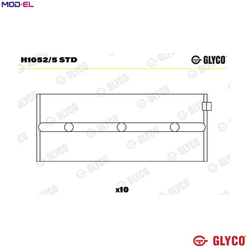 Crankshaft bearing h1052 - h1052/5, std