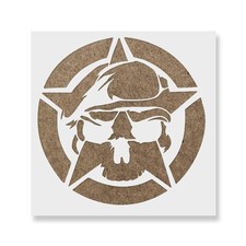 Army Ranger Skull Military Star Stencil - Reusable Stencil - 190 Micron Mylar
