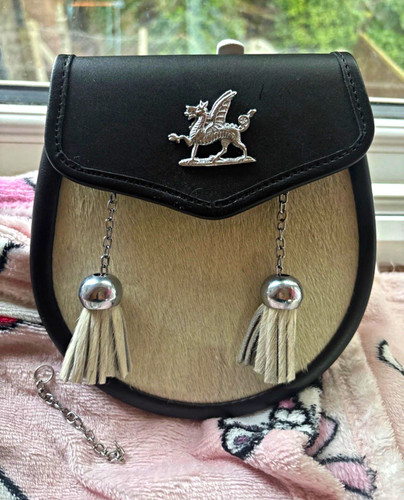 Black leather scottish - scottish, sporran