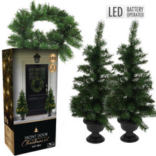 XMAS TREE WITH LED SET OF 3PCS