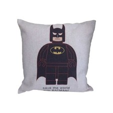 Batman Superhero Lego cushion cover And Inner Cushion. 17" X 17"  Preloved