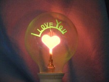Vintage Neon Light Bulb I Love