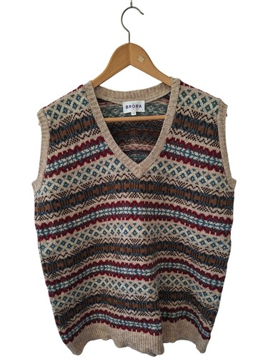 Brora fair isle wool vest - brora,
