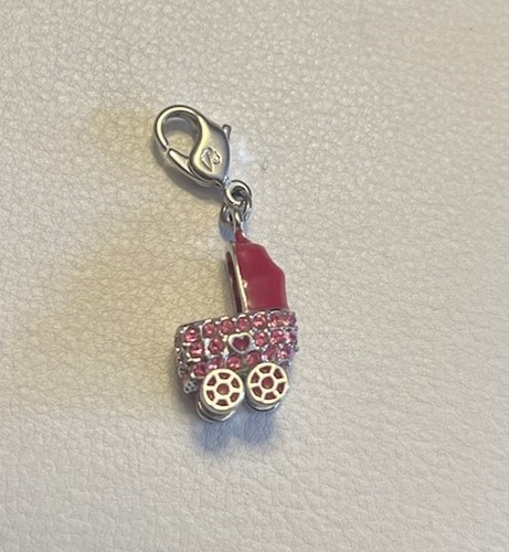Swarovski pink baby carriage - pink,