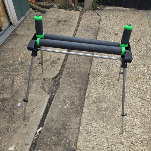 Fishing rod pole roller stand - rod,