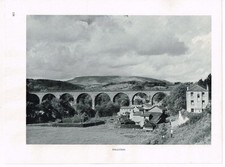 Ingleton Viaduct Yorkshire Vintage Picture Old Print 1946 TBOE#138