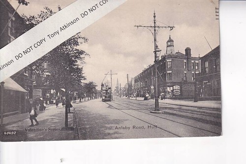 City hull tram on route - of,