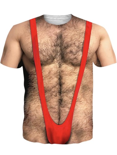 Mens fake muscles hairy chest - fake,
