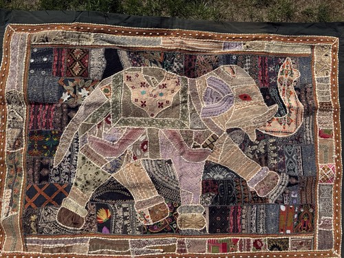 Indian elephant patchwork wall - elephant,