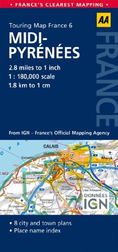 Road map midi pyrenees - midi-pyrenees, (aa