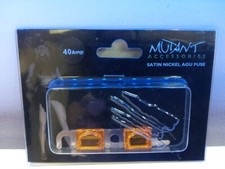 **MUTANT ACCESSORIES - 2x SATIN NICKEL AGU 40 AMP GLASS FUSE - CAR AUDIO -RARE**