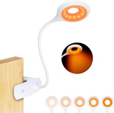 Clip On Reading Light for Bed Headboard Rechargeable 16 LED Amber Book Light