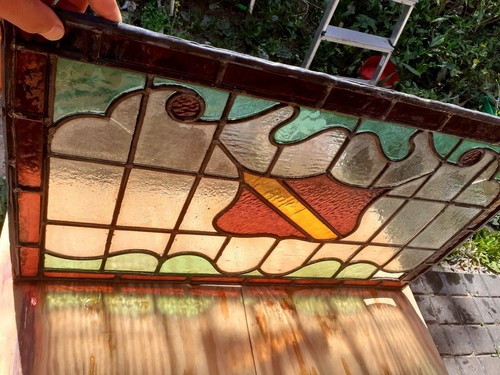 Vintage stained coloured glass - coloured,