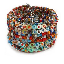 Bohemian Wide Beaded Cuff