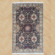 STUNNING SILK & WOOL NAIN RUG HAND MADE PERSIAN CARPET 6'2" x 3'11" CLEANED