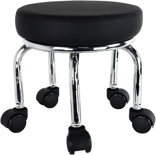 Small rolling stool leather - stool,