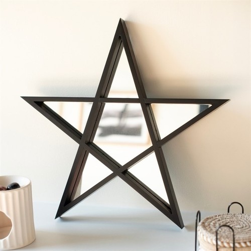 Black framed pentagram - black,