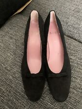 Hogl Black Suede Heels Court Shoes with Bow