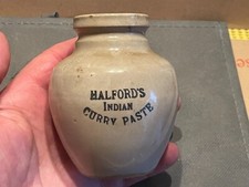 Halford's Indian Curry Paste Pot c1915 FREE UK MAINAND POST
