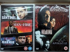 Apollo 13/Philidelphia/Da Vinci Code/Sentinel/Man on Fire/Siege (DVD)bundle New