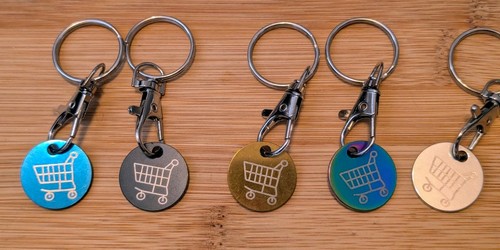 Trolley coin keyring - coin,