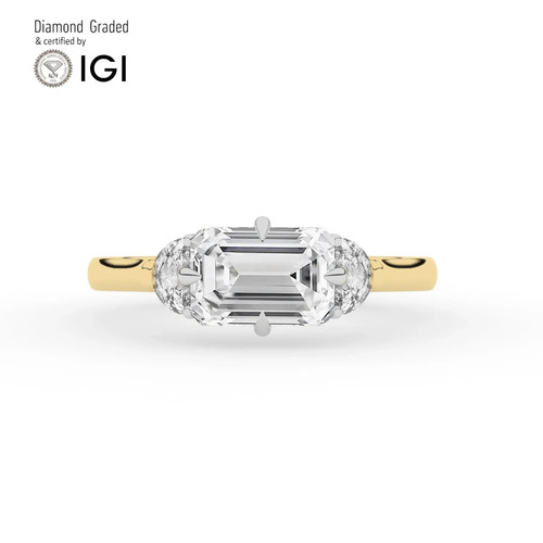 Emerald diamond trilogy ring - diamond,