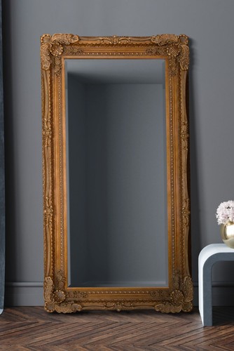 Extra large mirror wall gold - mirror,