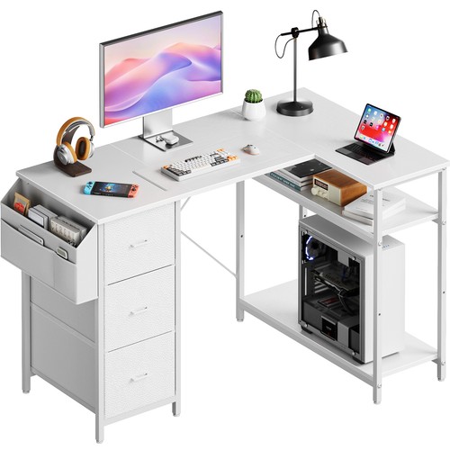 Shaped computer desk with - l,