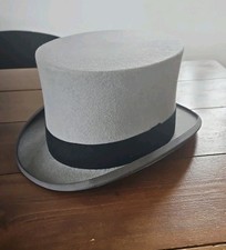 Vintage Grey Felt Top Hat –