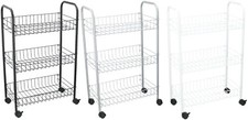 3 Tier Storage Trolley Cart on Wheels Kitchen Bathroom Laundry Narrow Space Rack