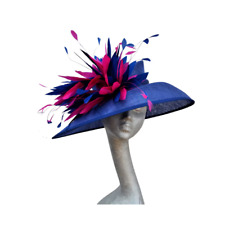 Sherry- Sapphire blue & Cerise pink hat ASCOT WEDDING