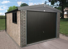 Concrete Garage DELIVERED & INSTALLED Pre-fab Sectional Apex Roof Graphite