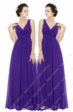 Chiffon neck floor length - v-neck,