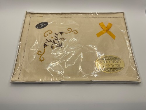 Embroidered cotton tray cloth - tray,