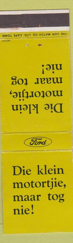 Matchbook cover ford - matchbook,