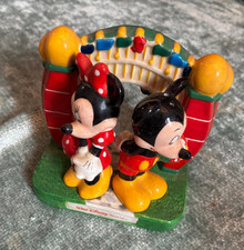 Disney Mickey & Minnie Mouse Salt & Pepper Pots with Stand  ~ From USA