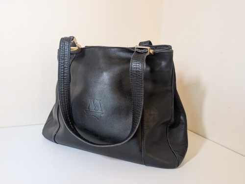 Vintage black leather - black, top