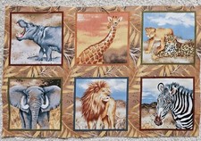 Wild Animals Fabric Panel