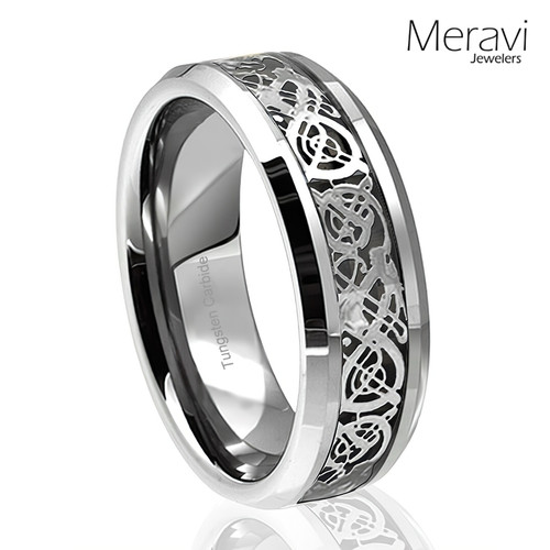 Tungsten rings for men silver - tungsten,