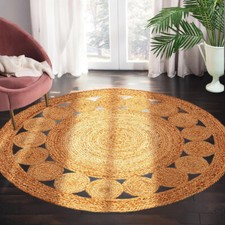 Rug jute round handmade 100 - rug,