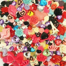 Junk Case Charms Cabochons Embellishment Gems Flatback  Mixed Set