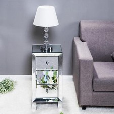 Mirrored bedside table - bedside, cabinet